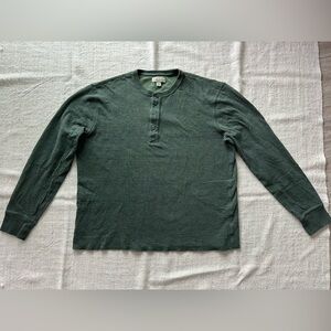 J. Crew knot goods men’s Forest Green warm Henley Top